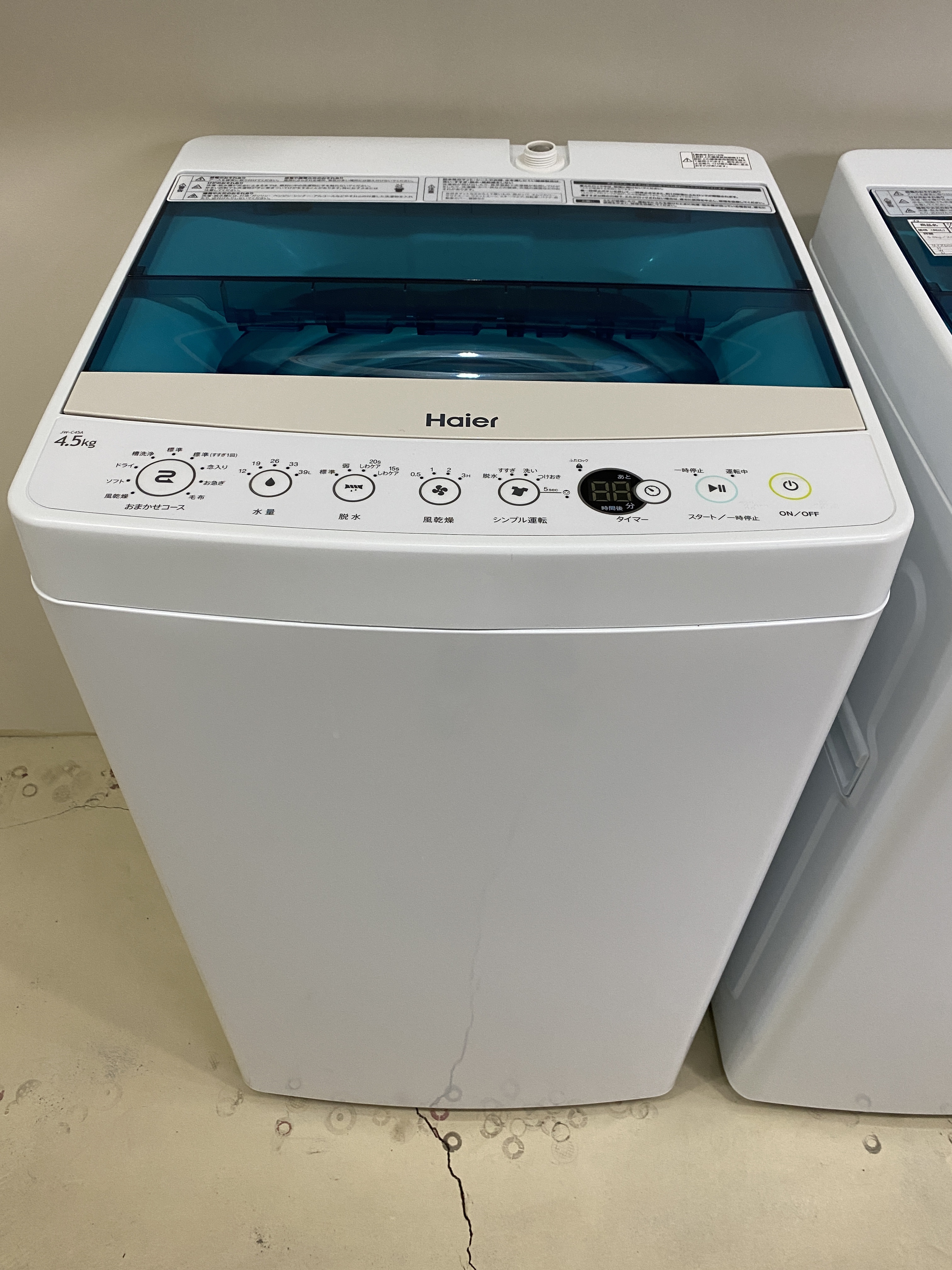 超ポイント祭?期間限定 4.5kg洗濯機♢JW-C45A-K♦︎♦︎♦︎♦︎ ♢2018♢Haier - 洗濯機